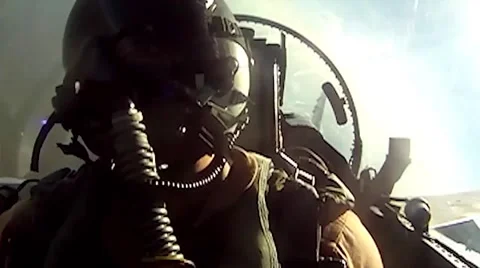Cockpit footage of pilot in fighter jet Stock Footage 39974243