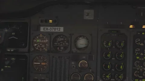 Cockpit from the inside, steering wheel, toggle switch Stock Footage 162872429