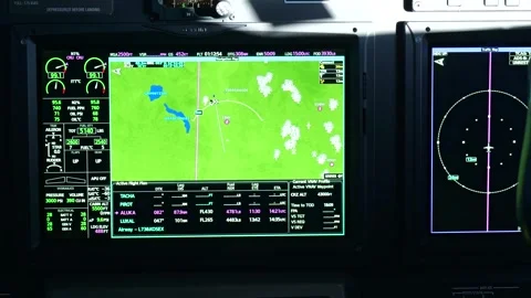 cockpit navigation display moving map fl... | Stock Video | Pond5