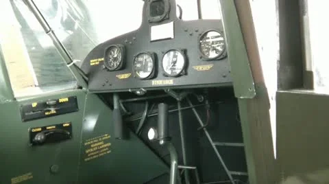 Cockpit of Old Warplane Stockbeeldmateriaal 12576415
