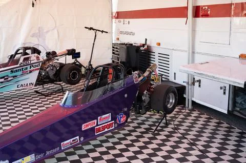 The cockpit of a small dragster Stock Photos