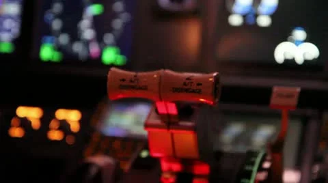 Cockpit throttle push Stock Footage 21639651
