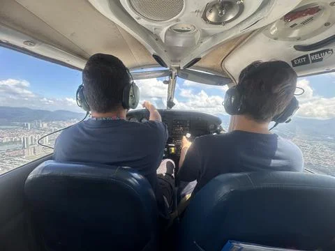 Cockpit view from a cessna Stock Photos