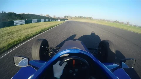 Cockpit view from the helmet of a race car pilot 3 Stock Footage 127417455