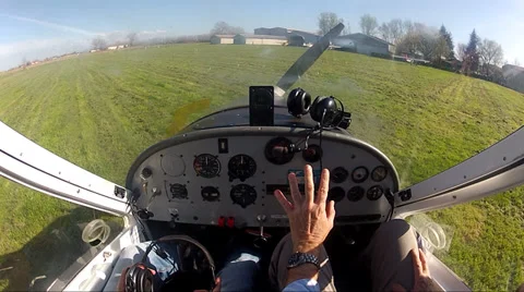 Cockpit view from small airplane Stock Footage 32212451