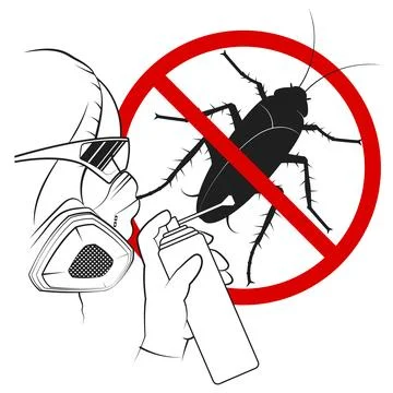Cockroach and insect control service symbol Stock Illustration