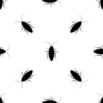 Cockroach bug ant seamless background insect pest vector illustration background Stock Illustration