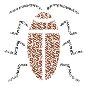 Cockroach Collage of Dollar Stock Illustration