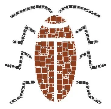 Cockroach Composition of Squares and Circles Stock Illustration