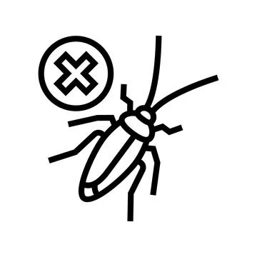 Cockroach control line icon vector illustration Stockillustratie