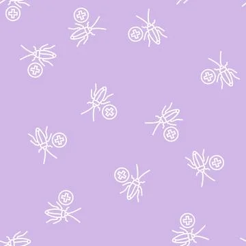 Cockroach control line seamless pattern Stock Illustration