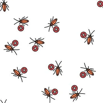 Cockroach control vector seamless pattern Illustrazione stock