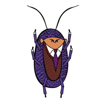 Cockroach in a good suit. Stock Illustration