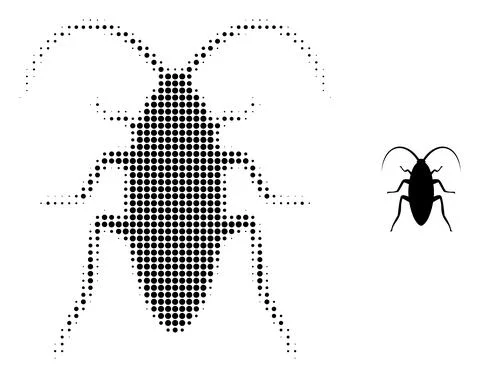 Cockroach Halftone Dotted Icon Illustrazione stock