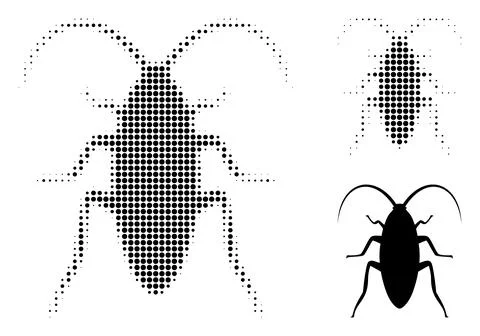Cockroach Halftone Dotted Icon Illustrazione stock
