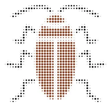 Cockroach Halftone Icon Illustrazione stock