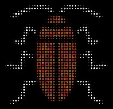 Cockroach Halftone Icon Stock Illustration