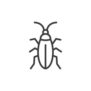 Cockroach, icon in line design. Cockroach, pest, insect, bug, crawling 스톡 일러스트