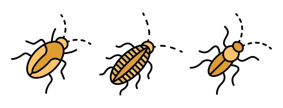 Cockroach icons set vector flat 스톡 일러스트