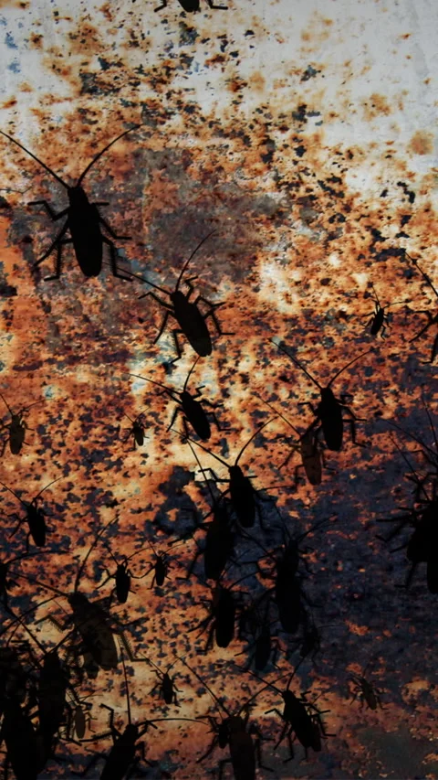 Cockroach Infestation on Concrete Surface  Pest Control and Hygiene Concept.. Stock Footage 340924812