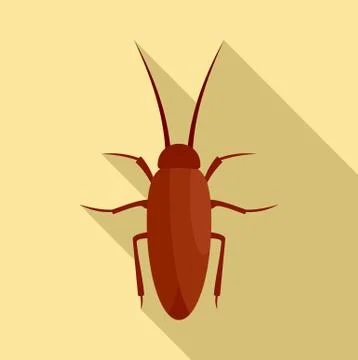 Cockroach insect icon, flat style Illustrazione stock