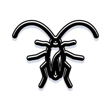 Cockroach insect pest control flat icon Stock Illustration
