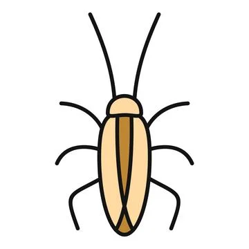 Cockroach insect pest control flat color icon Stock Illustration