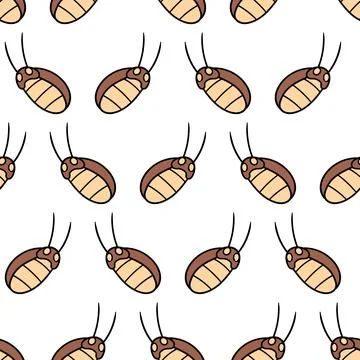 Cockroach insect seamless pattern textile print. repeat pattern background de 스톡 일러스트