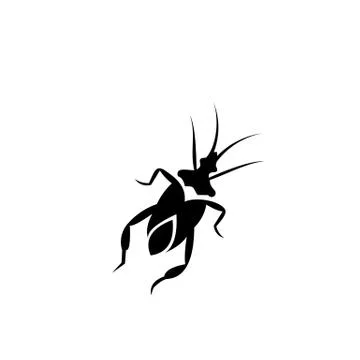 Cockroach insect vector icon, Cockroach silhouette close up isolated on white Stock Illustration