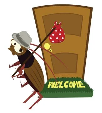 Cockroach leaving Stock Illustration