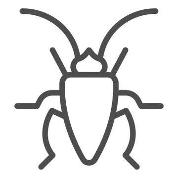 Cockroach line icon, Insects concept, roach sign on white background, Cockroach Stock Illustration