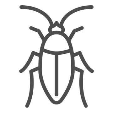 Cockroach line icon, pests concept, beetle sign on white background, roach icon Stock Illustration