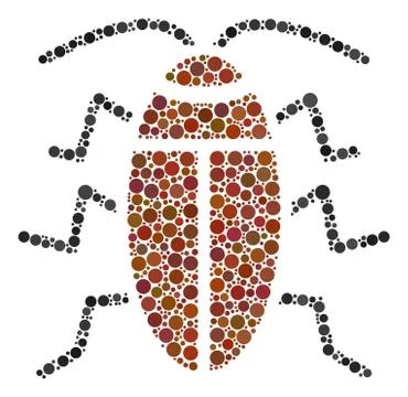 Cockroach Mosaic of Filled Circles Illustrazione stock