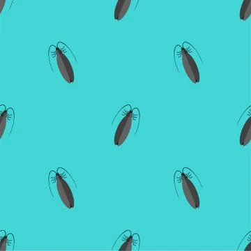 Cockroach pattern seamless. Insect background. Beetle ornament. Bug texture.  イラスト素材