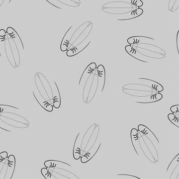 Cockroach pattern seamless. Insect background. Beetle ornament. Bug texture.  Illustrazione stock