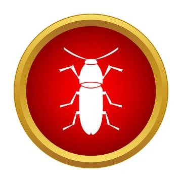 Cockroach pest control insect infestation warning button Stock Illustration