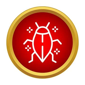 Cockroach pest control warning icon symbol Stock Illustration