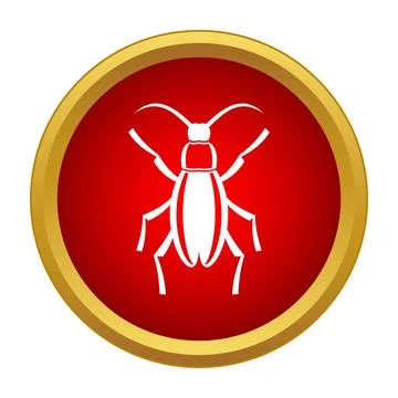 Cockroach pest control warning sign icon concept Stock Illustration