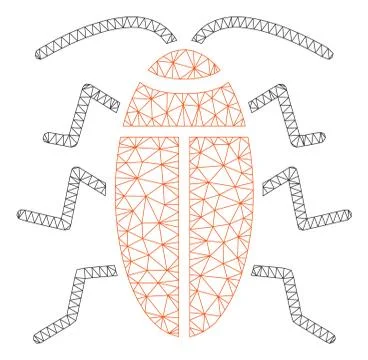Cockroach Polygonal Frame Vector Mesh Illustration Stock Illustration