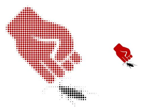 Cockroach Punch Halftone Dot Icon Illustrazione stock