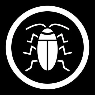 Cockroach Rounded Vector Icon Illustrazione stock