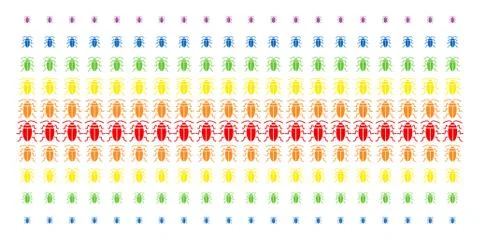Cockroach Shape Halftone Spectrum Effect Illustrazione stock