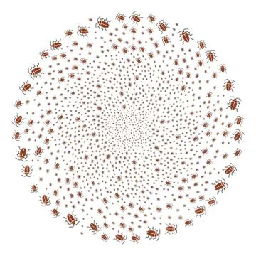 Cockroach Swirl Exploding Globula 스톡 일러스트