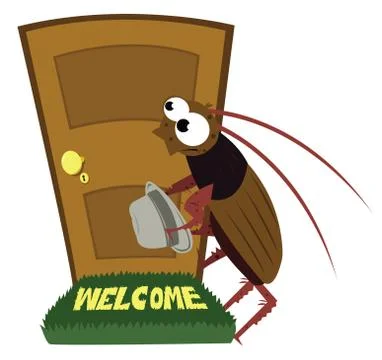 Cockroach visit Stock Illustration