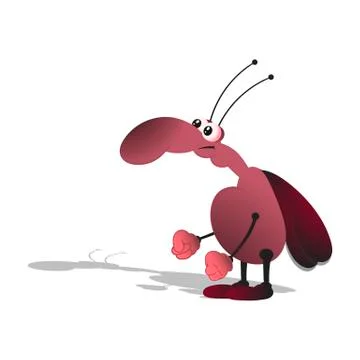 Cockroach on a white background with shadow vector illustration Stock Illustration