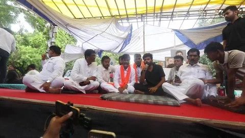 Cockroach youth movement protests secure education reform promises from Indian g Stock Footage 340276571