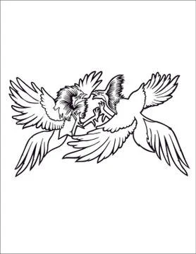 COCKS FIGHT Stock Illustration