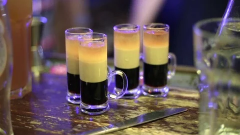 Cocktail B-52 shot Stock Footage 69856848