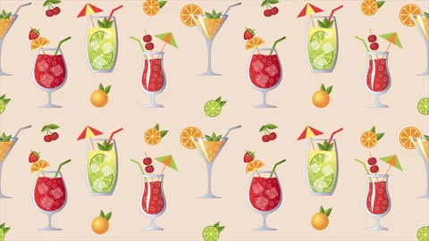 Cocktail background on a seamless loop Stock Footage 308248413