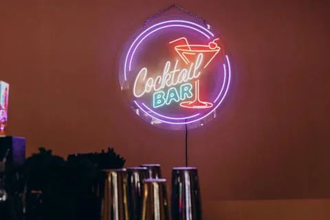 Cocktail bar with alcohol drinks Stock Photos